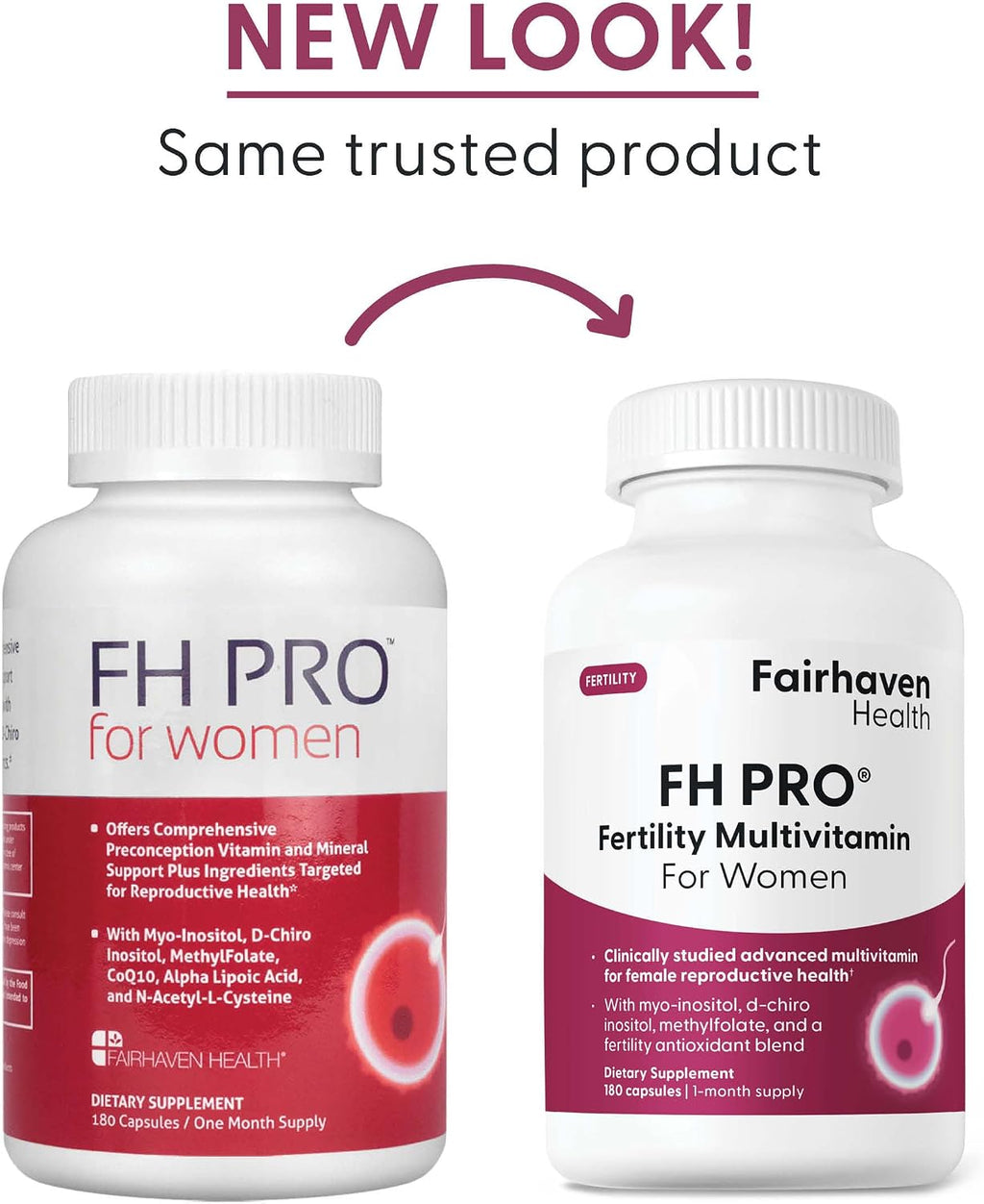 FH Pro para Mujeres - 180 Cápsulas - Suplemento de Fertilidad Femenina con Mioinositol, CoQ10 y Antioxidantes