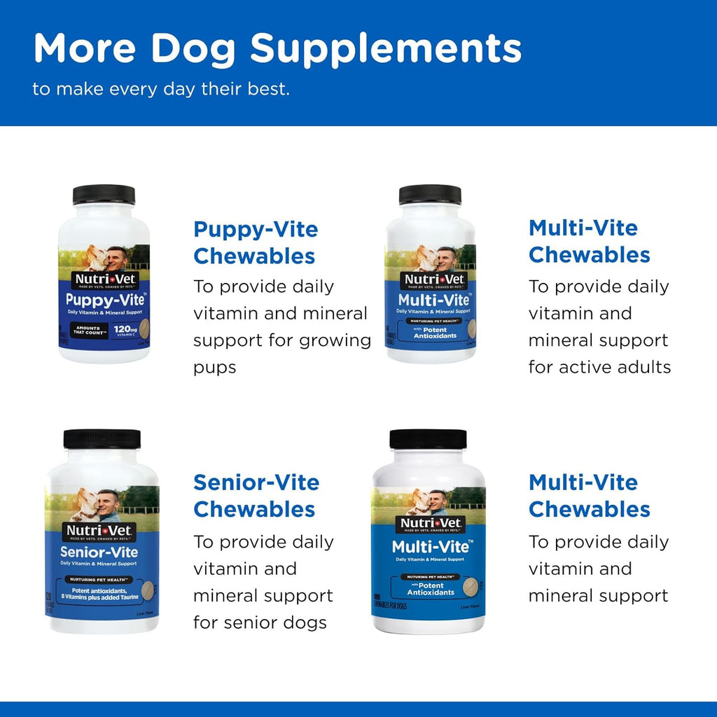 Nutri-Vet Adult-Vite Plus Multivitamínico para Perros, Snacks Blandos, 70 Unidades
