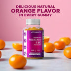 Vitamatic Ácido Fólico Gominolas 1000 mcg (1 mg) – Complemento Prenatal Vegano para Mamá y Bebé – 120 Gominolas por Frasco – Pack de 2