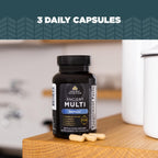 Ancient Nutrition Multivitamínico para Apoyo Inmunitario, 21 Vitaminas y Minerales con Vitamina D y C, Cúrcuma, 90 Cápsulas