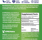 XPRS Nutra Benfotiamine Powder (Thiamine) - Fat Soluble Happy Heart Thiamine Supplement - Advanced Vitamin B1 Benfotiamine for a Cognitive Boost - Vegan Friendly Benfotamine Powder (4 Ounce)
