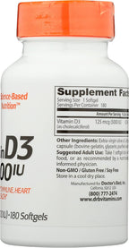 Doctor's Best Vitamina D3 5000 UI, 180 Softgels, No Transgénico