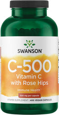 Swanson Vitamina C con Escaramujo 500 mg 400 Cápsulas