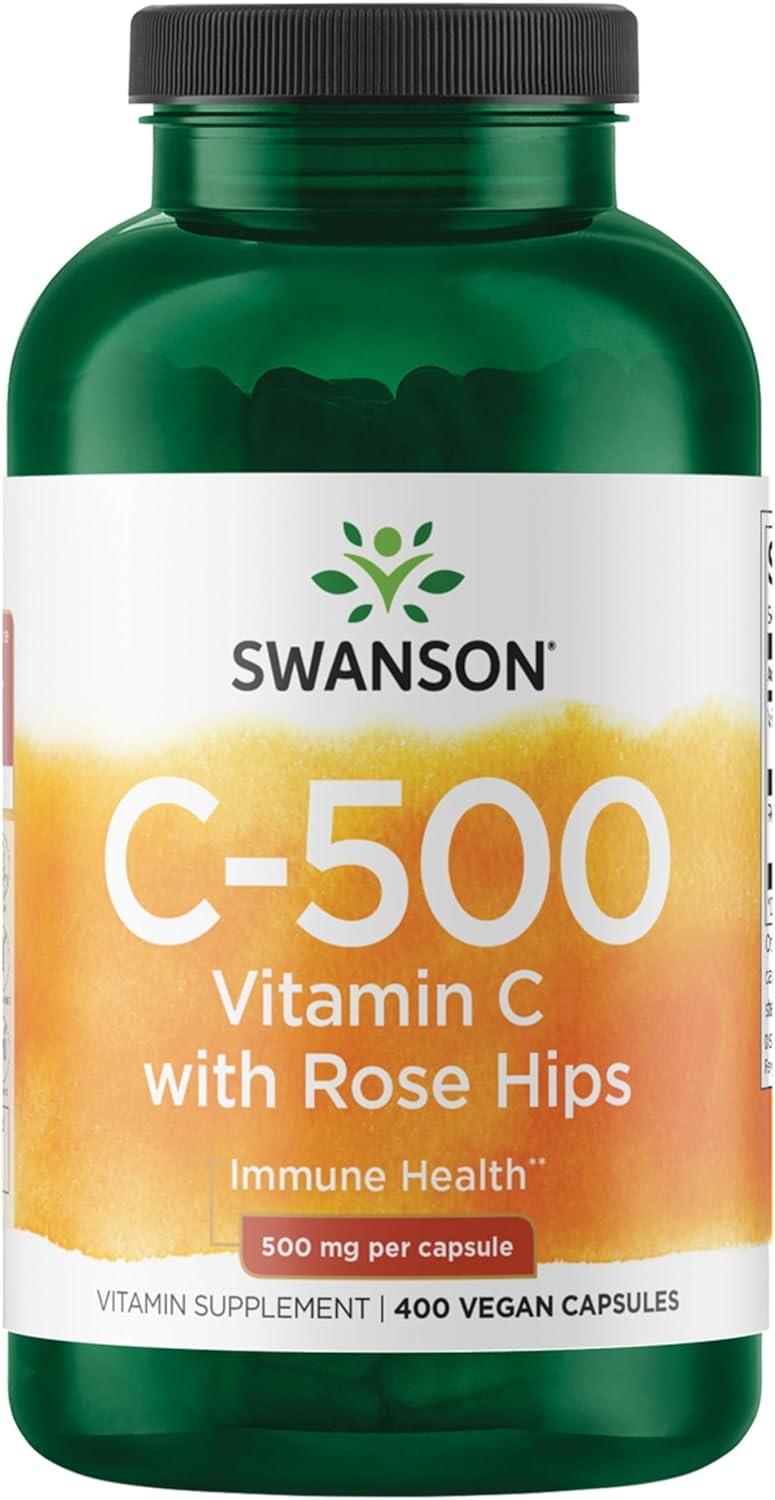 Swanson Vitamina C con Escaramujo 500 mg 400 Cápsulas