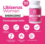 ZENZSUAL Libizenzs – Suplemento energético vegetal para mujeres – Sin cafeína – Con maca, ashwaganda y ginseng – 90 cápsulas veganas