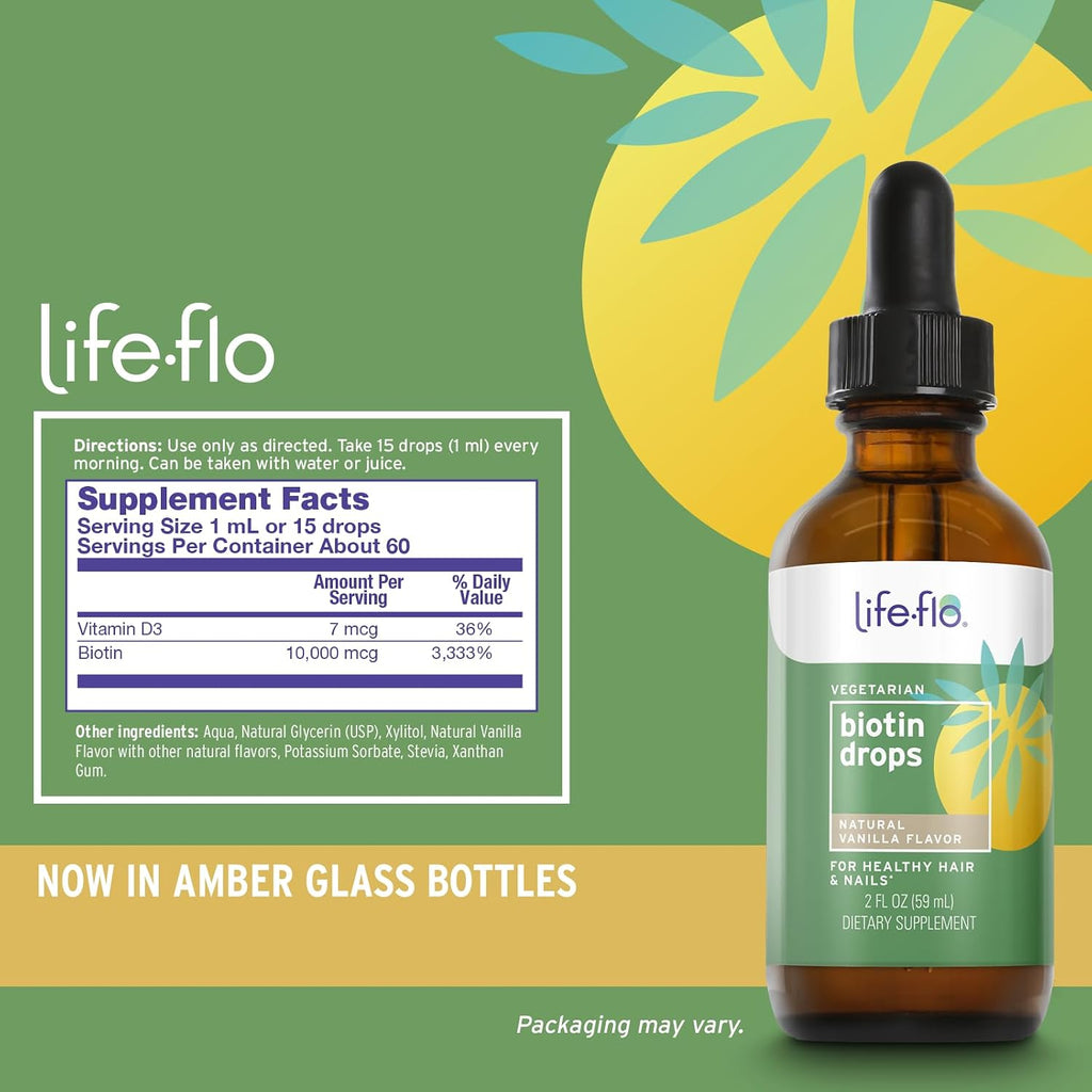 Life-Flo Biotina 10000mcg Gotas con Vitamina D3