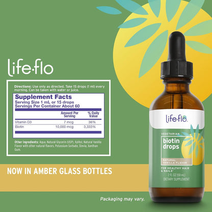 Life-Flo Biotina 10000mcg Gotas con Vitamina – Mantenimiento de la piel en condiciones normales. – Image 2