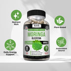 Kaya Naturals Extracto de Hoja de Moringa - Superalimento Verde - 60 Cápsulas Vegetales