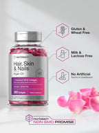 Horbäach Vitaminas para Cabello, Piel y Uñas - 300 Cápsulas Blandas con Biotina y Colágeno