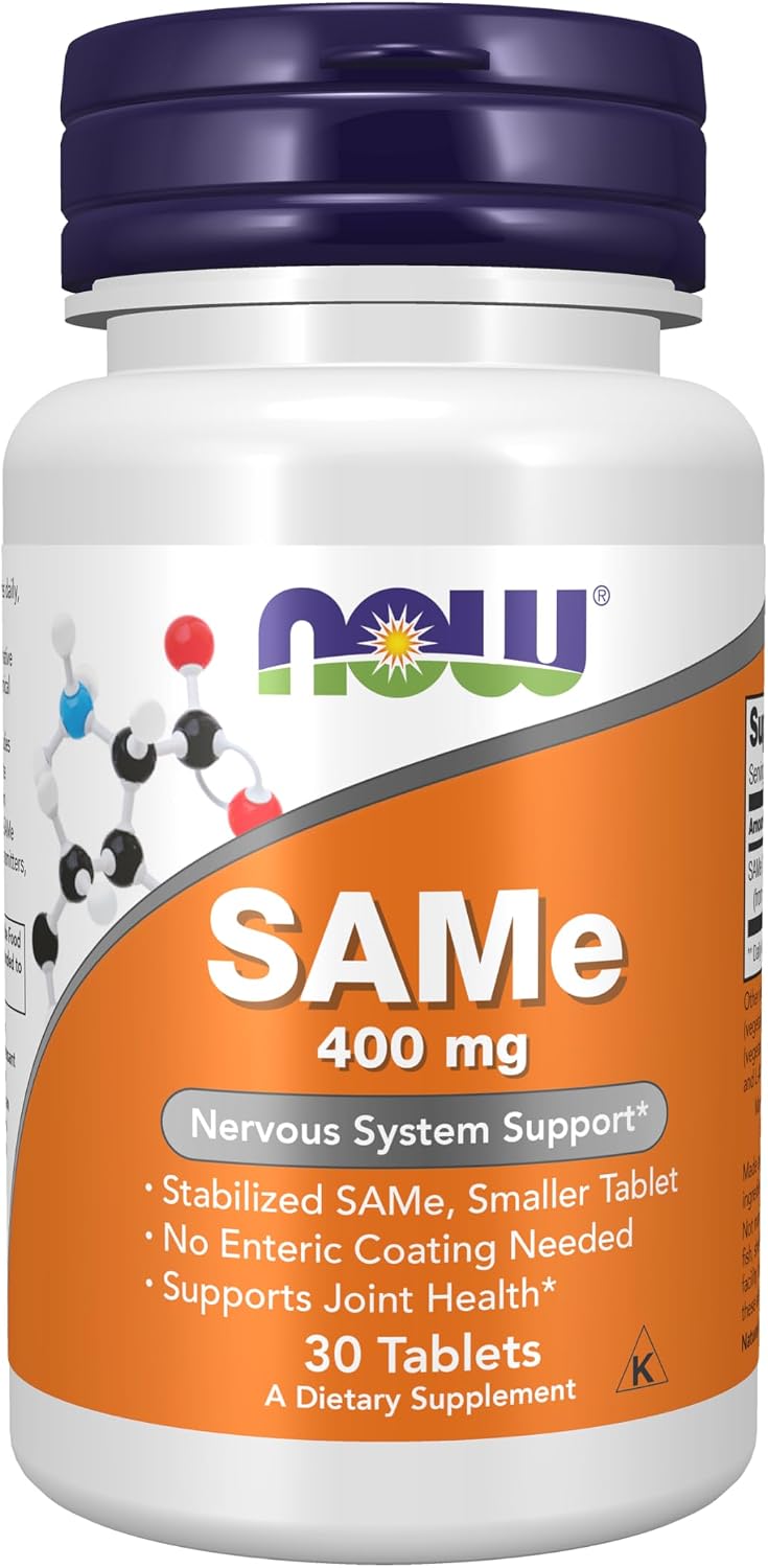 SAMe (S-Adenosil-L-Metionina) 400 mg, 30 Comprimidos - NOW Foods