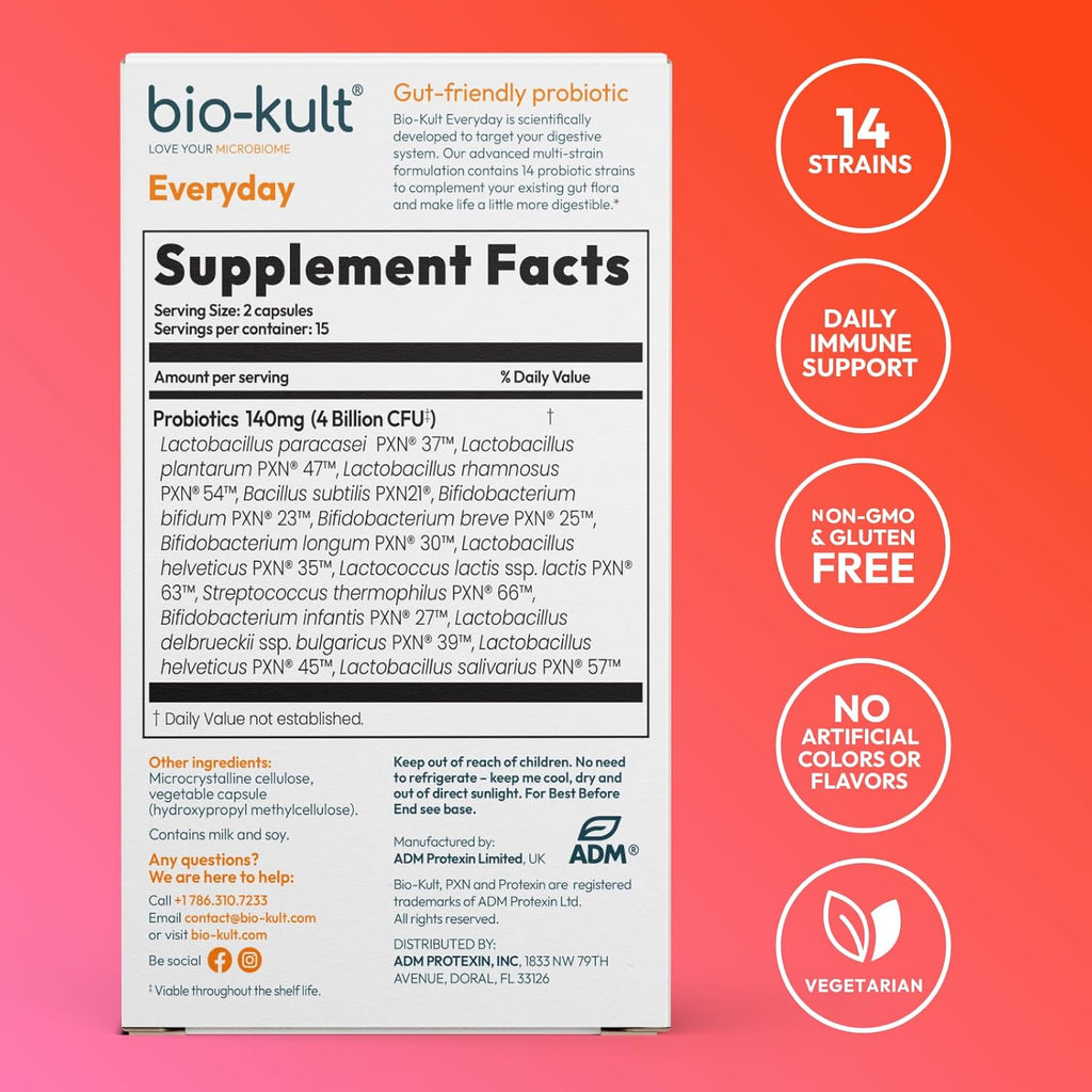 Bio-Kult Probiótico Salud Intestinal, 14 Cepas, 30 Cápsulas