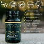 Smarter Vitamin D3 5000 IU en Aceite de Aguacate – 90 Minicápsulas Blandas
