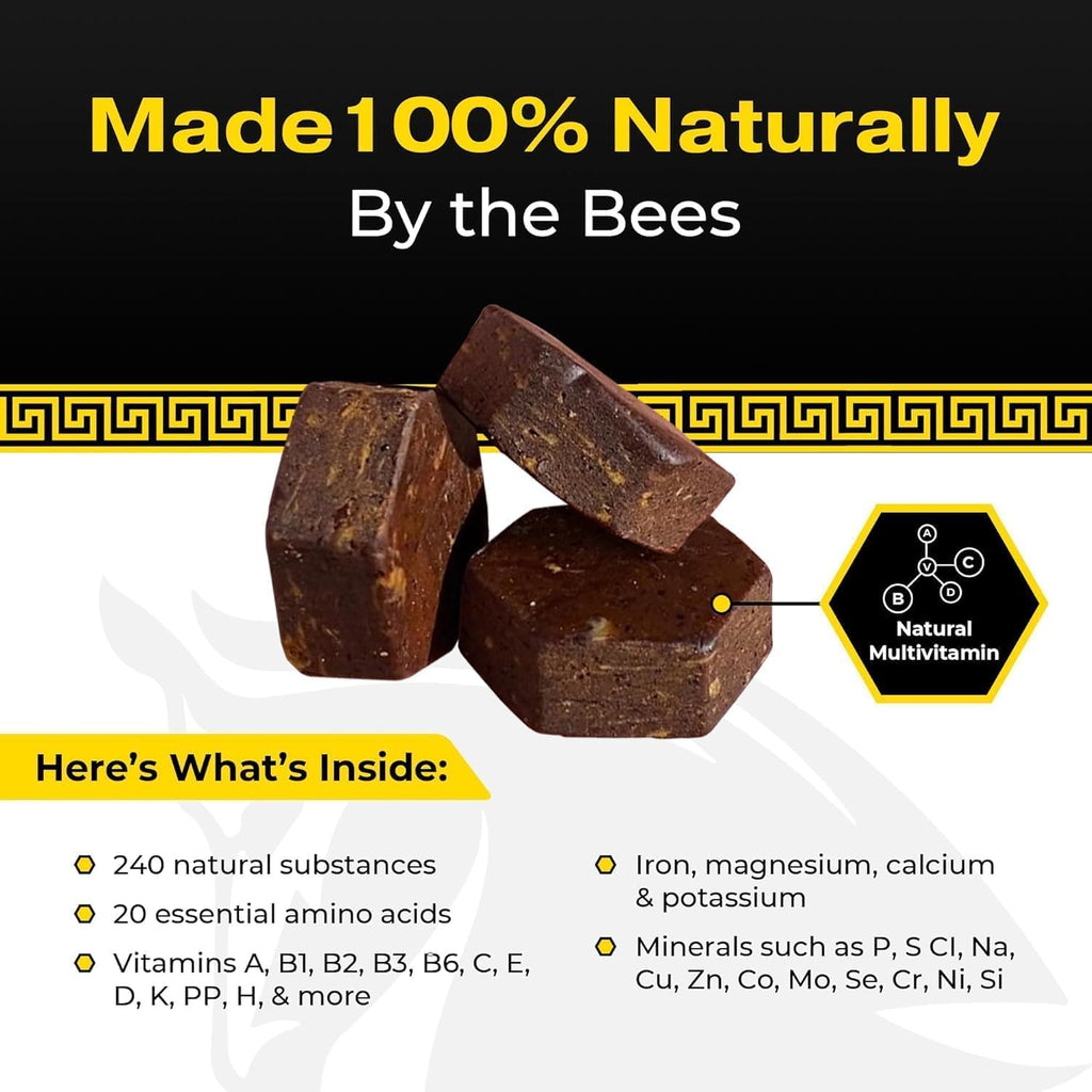 Spartan Bee Bread Chewables – Multivitamínico Natural de Pan de Abeja, Polen, Propóleo y Jalea Real