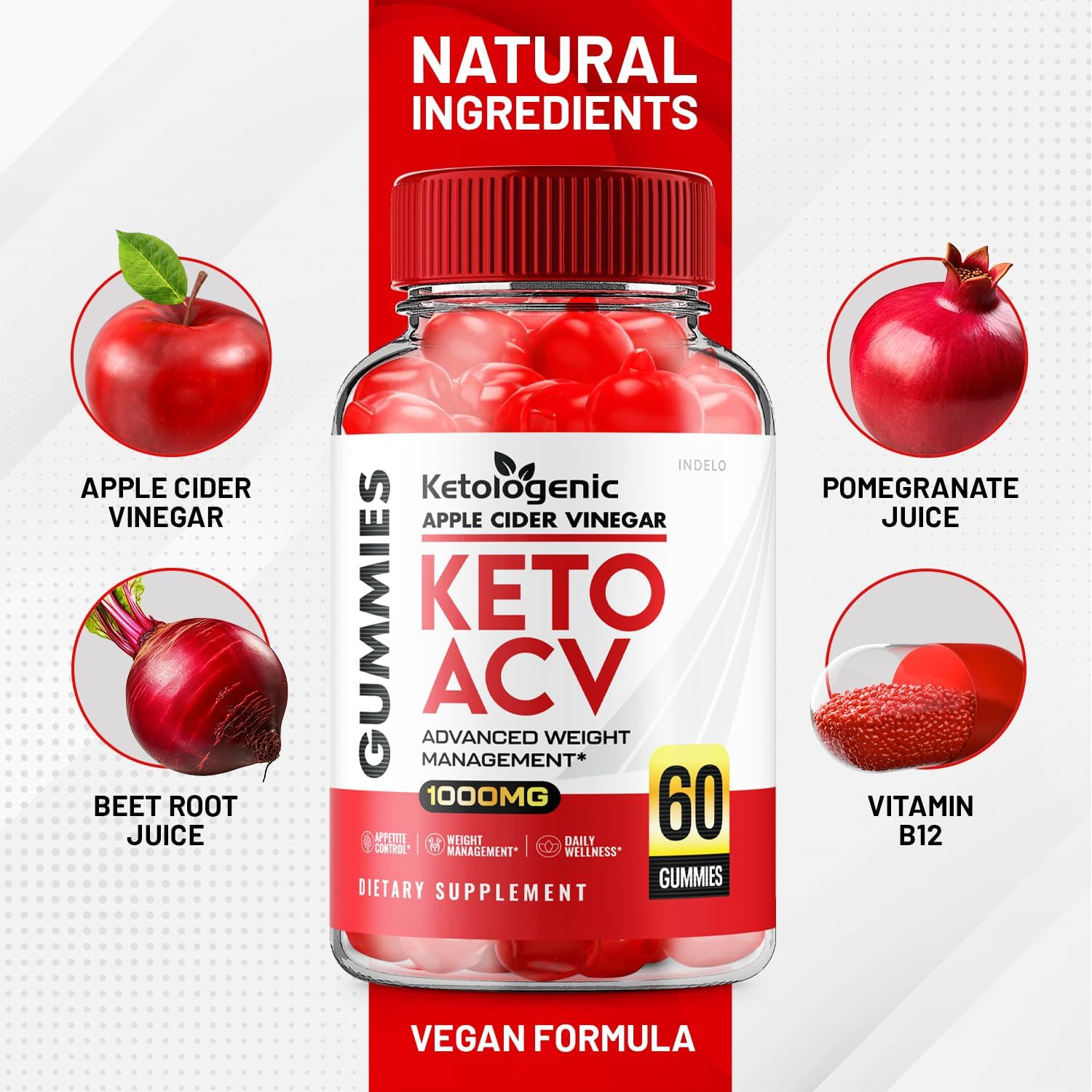 Ketologenic Keto ACV Gummies Avanzadas - Pack de 3 (180 Gominolas)