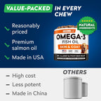 STRELLALAB Omega 3 for Dogs - 180 Golosinas de Aceite de Salmón - Alivio de Alergias y Picazón - Suplemento para Piel y Pelaje Seco - Tratamiento Anti-Caída y Puntos Calientes - Sabor a Pollo