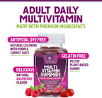 Gominolas Multivitamínicas para Adultos con Vitaminas A, C, D, B12 y Zinc - 60 Gominolas