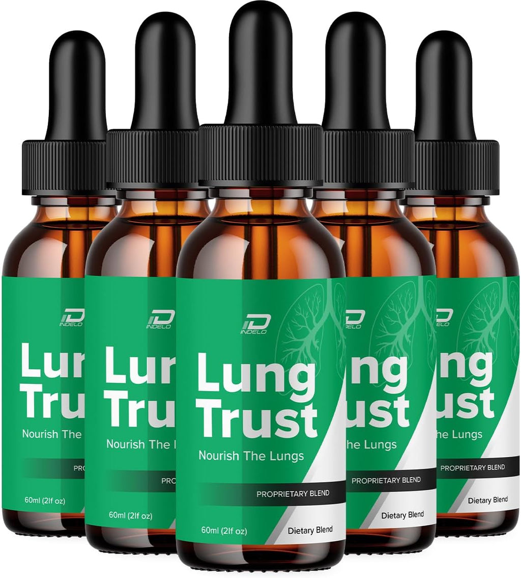 Lung Trust Gotas Líquidas - Suplemento Herbal de Máxima Potencia (Pack de 5)