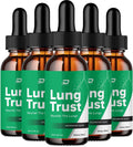 Lung Trust Gotas Líquidas - Suplemento Herbal de Máxima Potencia (Pack de 5)