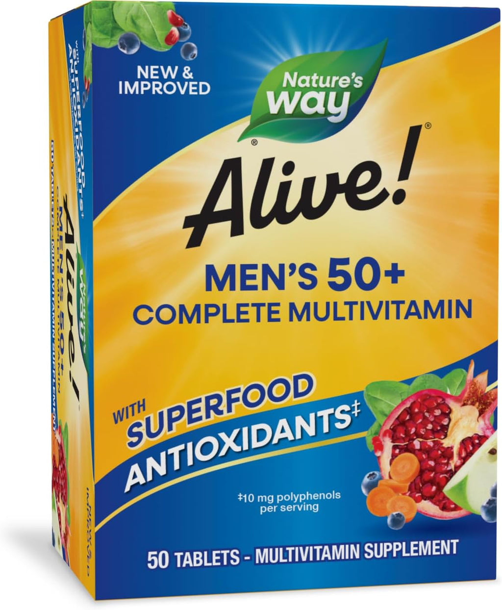 Nature's Way Alive! Multivitamínico Completo para Hombres 50+ - 50 Comprimidos