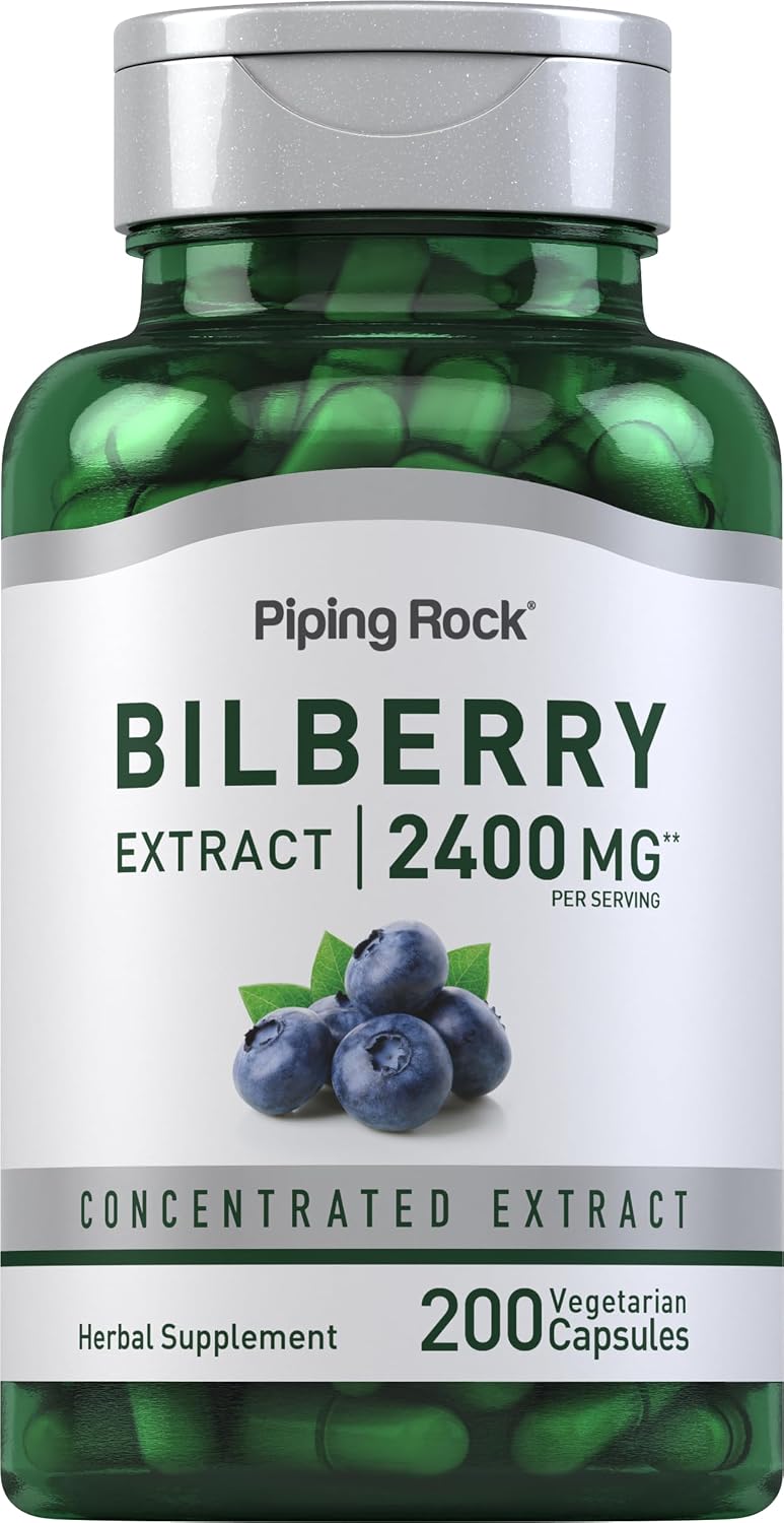 Piping Rock Extracto de Arándano Negro, 2400 mg por Ración, 200 Cápsulas Vegetarianas