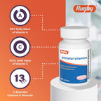 Rugby Prenatal Vitamins - Suplemento Multivitamínico y Mineral - 100 Tabletas (Pack de 3)