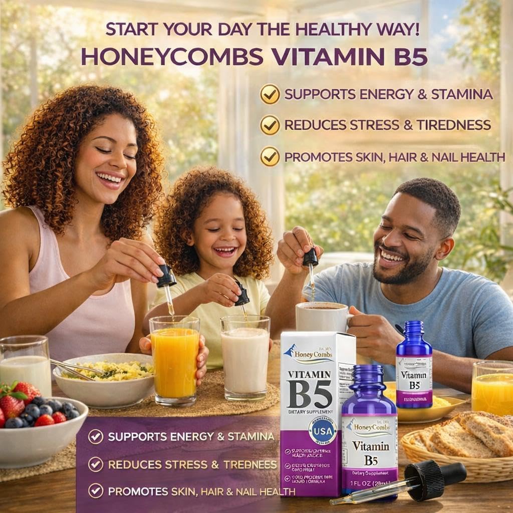Liquid Vitamin B5 50 mg – Pantothenic Acid Dropper, Vegan, 30 ml