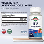 KAL Vitamina B12 Adenosilcobalamina 1000 mcg - 90 Comprimidos ActiveMelt