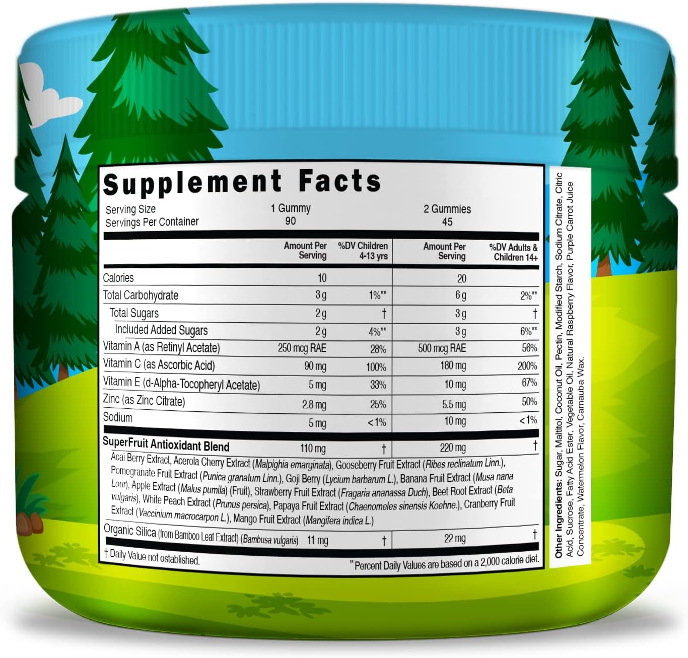 Infusions Super Fruit Gummies para Niños – 90 Gomitas – Mezcla de Superfrutas con Vitamina C y Zinc – Sabor Sandía