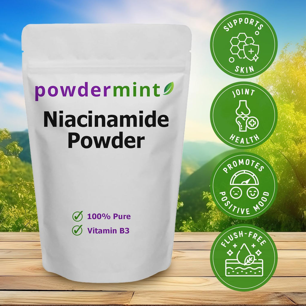 Niacinamida en Polvo (Vitamina B3) 100% Pura - 500 mg Sin Enrojecimiento (498 g)