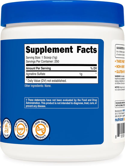 Agmatine Sulfate Puro en Polvo - 250 Gramos - Nutricost – Image 5