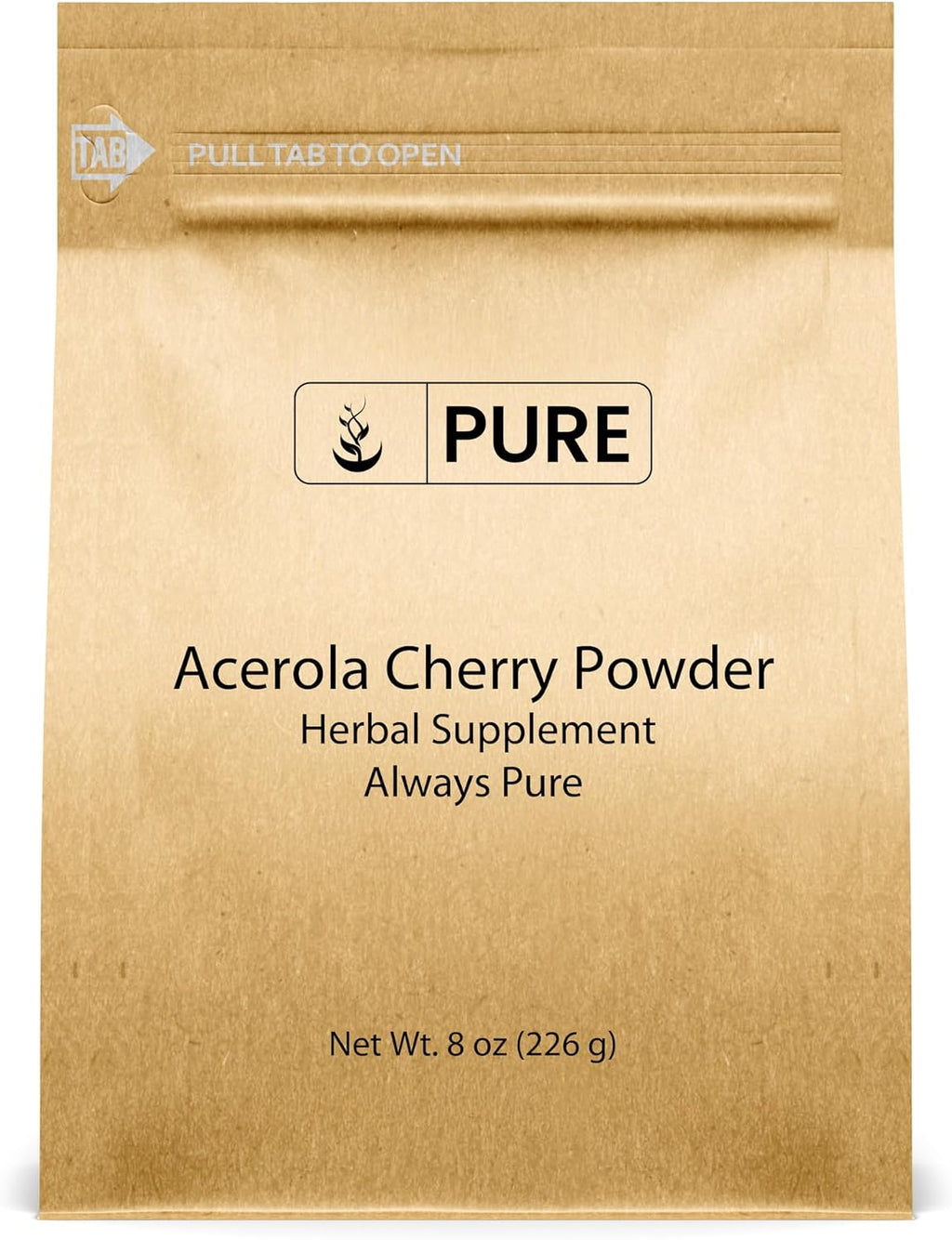 PURE ORIGINAL INGREDIENTS Polvo de Acerola (2 lb) — Sin OGM, Sin Gluten, Envase Ecológico