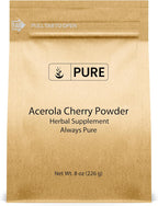 PURE ORIGINAL INGREDIENTS Polvo de Acerola Puro 227g (8oz) - Sin OGM, Sin Gluten, Envase Ecológico