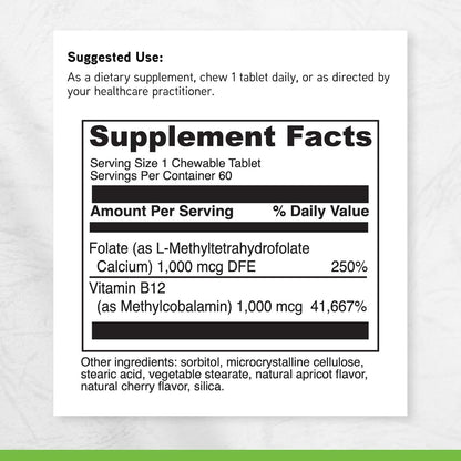 DAVINCI Labs Active Folate B12 Chewable - 60 – Personas con dietas vegetarianas o veganas: La vitamina B12 se – Image 6