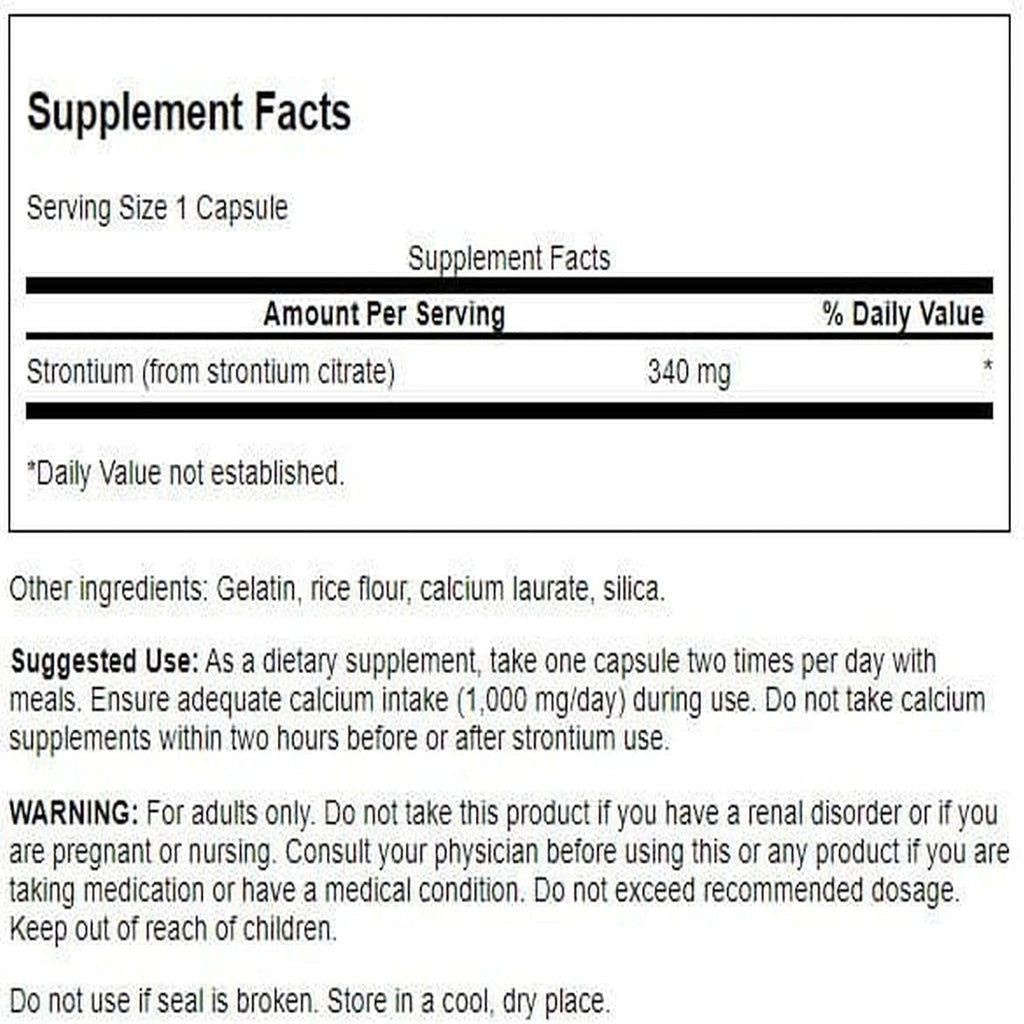 Citrato de Estroncio Swanson 340 mg 60 Cápsulas (Pack de 2)