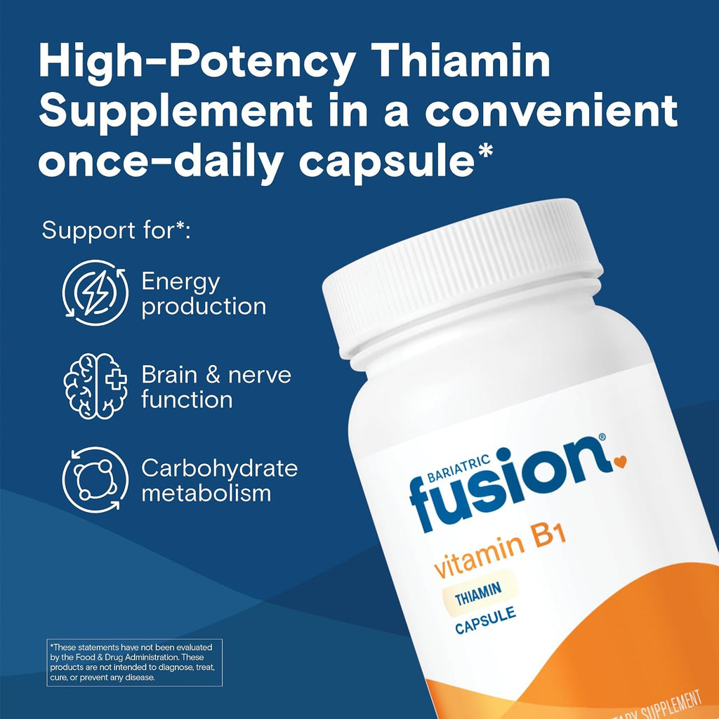 Bariatric Fusion Vitamina B1 (Tiamina) 100 mg - 90 Cápsulas para Pacientes de Cirugía Bariátrica