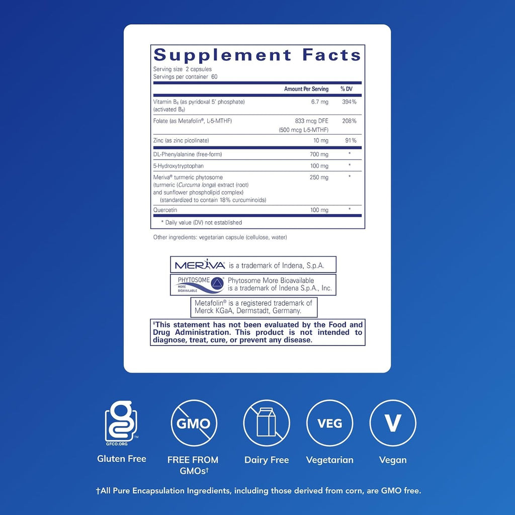 Pure Encapsulations NeuroPure | Suplemento Hipoalergénico para el Bienestar Emocional y el Estrés | 120 Cápsulas