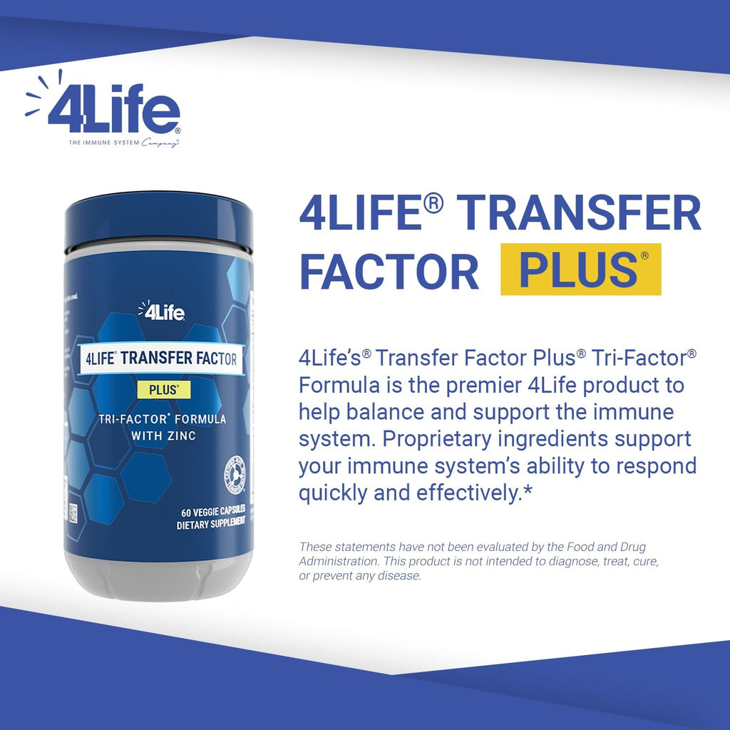 4Life Transfer Factor Plus Zinc – Apoyo Inmunológico con Hongos, 60 Cápsulas