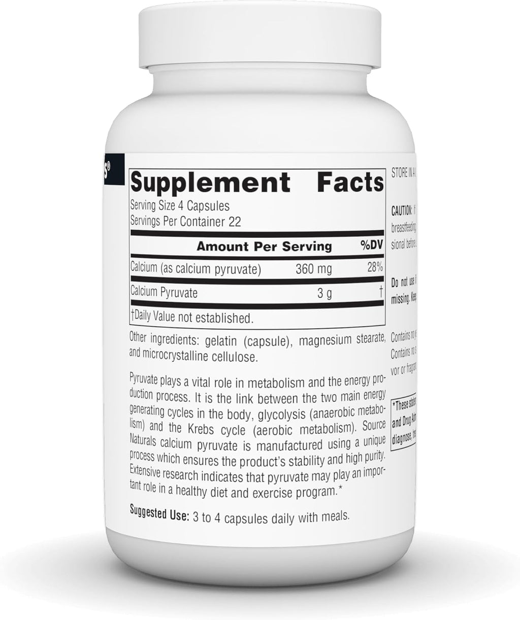 Source Naturals Pyruvate Power 750mg - 90 Cápsulas