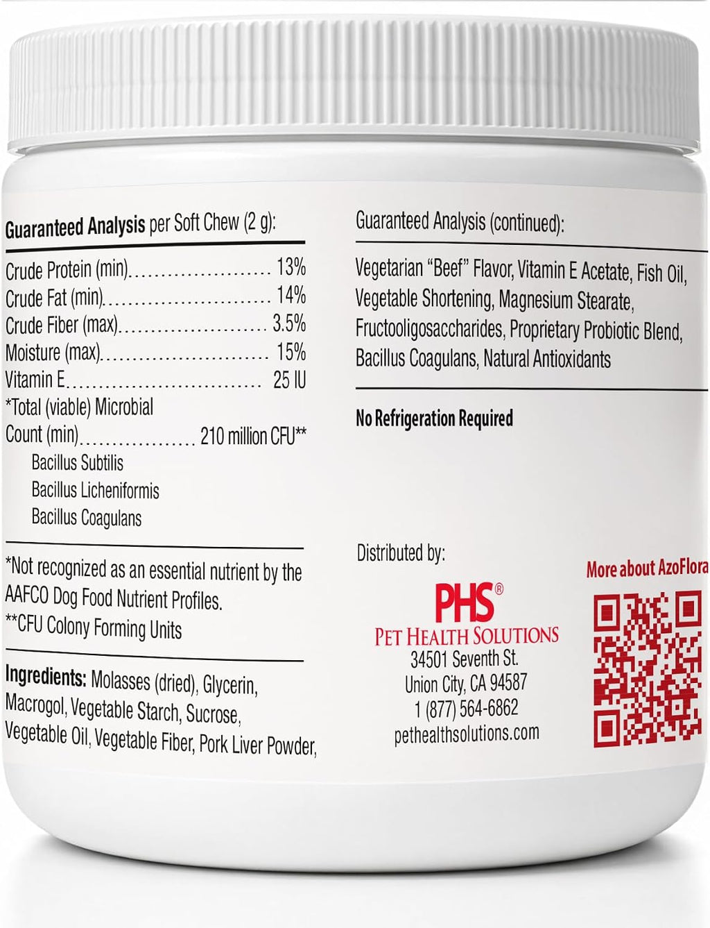 Healthy Pet Azoflora Suplemento Renal para Perros, 90 Snacks Blandos Sabor Pollo