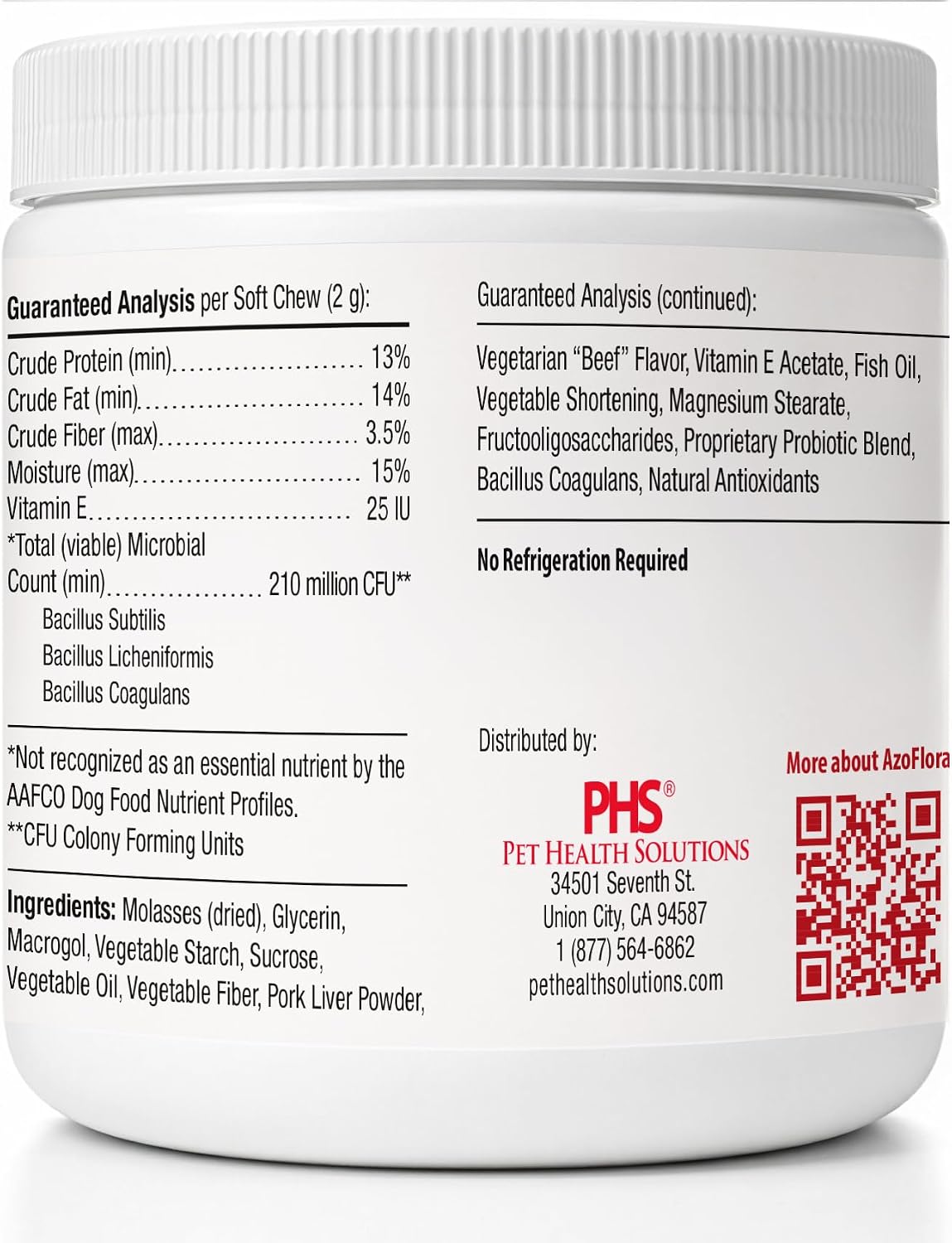 Healthy Pet Azoflora Suplemento Renal para Perros, 90 Snacks Blandos Sabor Pollo