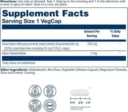 Solaray Dopabean - Mucuna Pruriens 333 mg con L-Dopa - 60 Cápsulas – Image 2