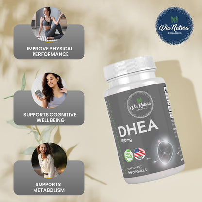 DHEA 100mg | Suplemento Non-GMO y Sin Gluten | 60 Cápsulas – Image 2