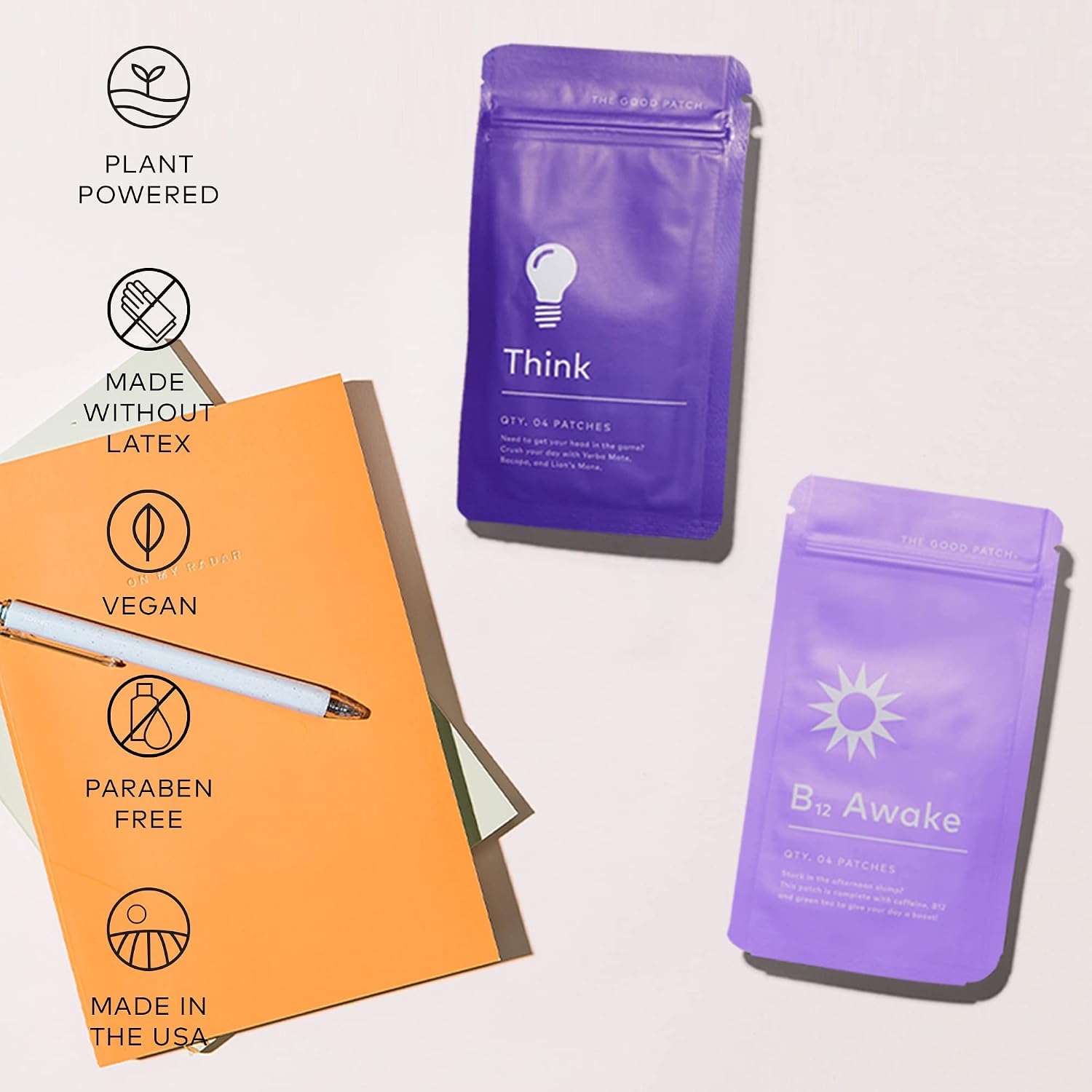 The Good Patch Weekday Hustle Duo - Parches de Vitamina B12 con Cafeína y Yerba Mate (8 unidades)