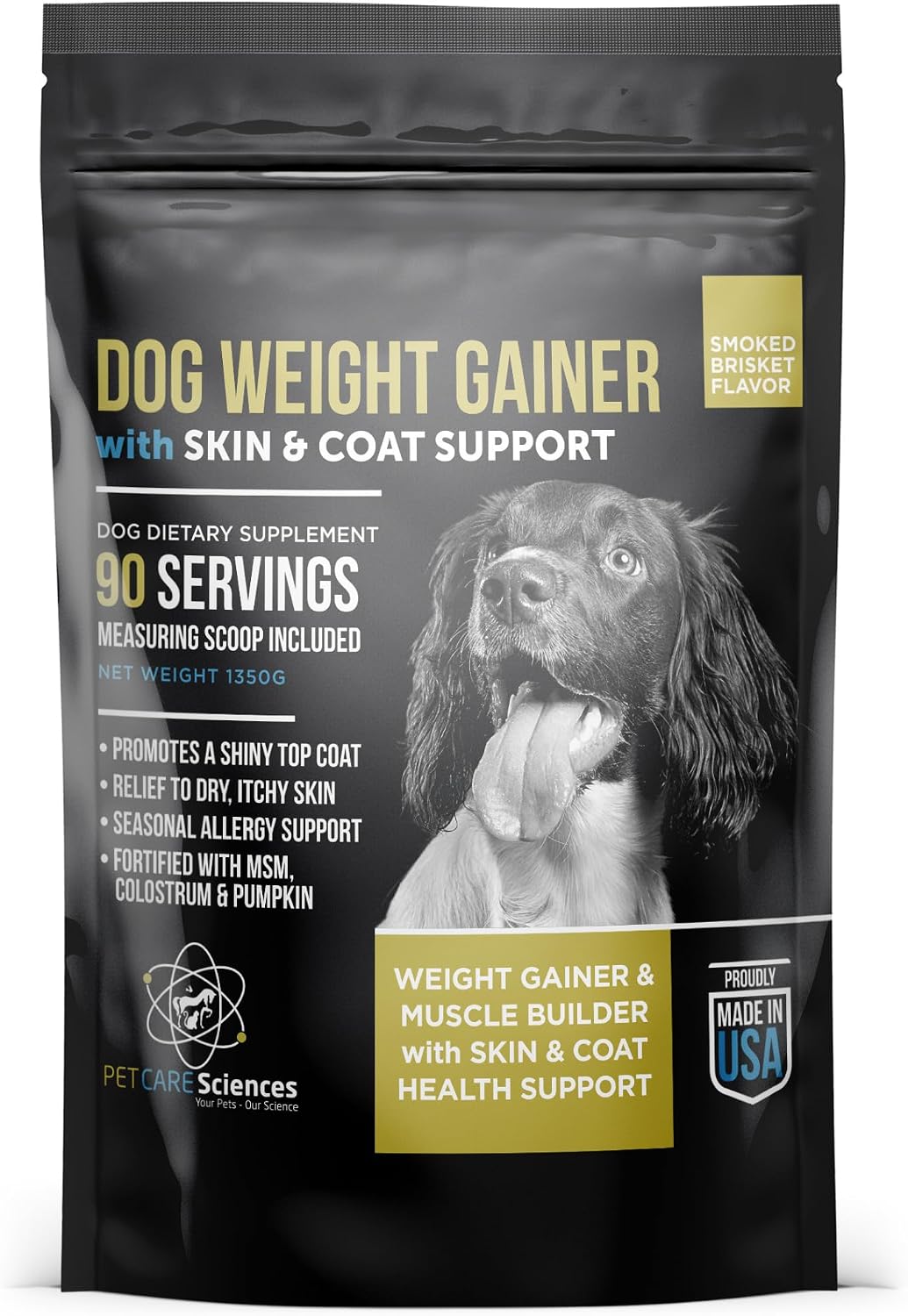 Ganador de Peso para Perros con Soporte de Piel y Pelo - Suplemento de Alto Contenido Calórico para Aumentar Masa Muscular - 90 Raciones