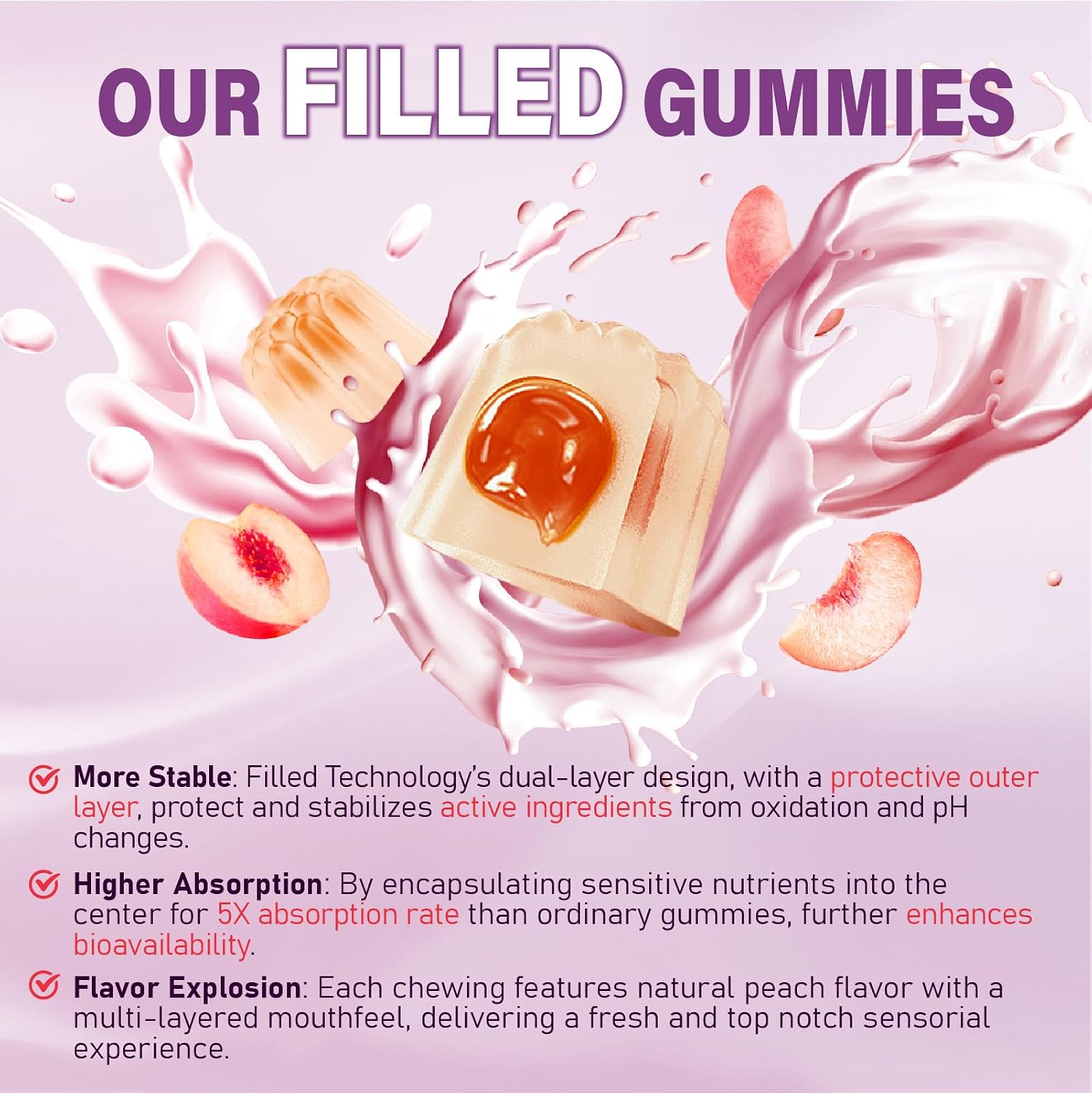 Gominolas Multivitamínicas para Mujeres 50+ con Omega 3, Coenzima Q10, Hierro, Calcio - Pack de 2