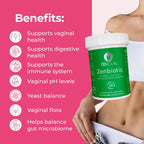 ZENZSUAL Zenbiotic Probióticos para Mujeres – 25 Mil Millones UFC, Salud Vaginal y Equilibrio del pH, Control de Olores y Levaduras, Salud Digestiva e Intestinal, Confort Urinario, 30 Cápsulas Veganas