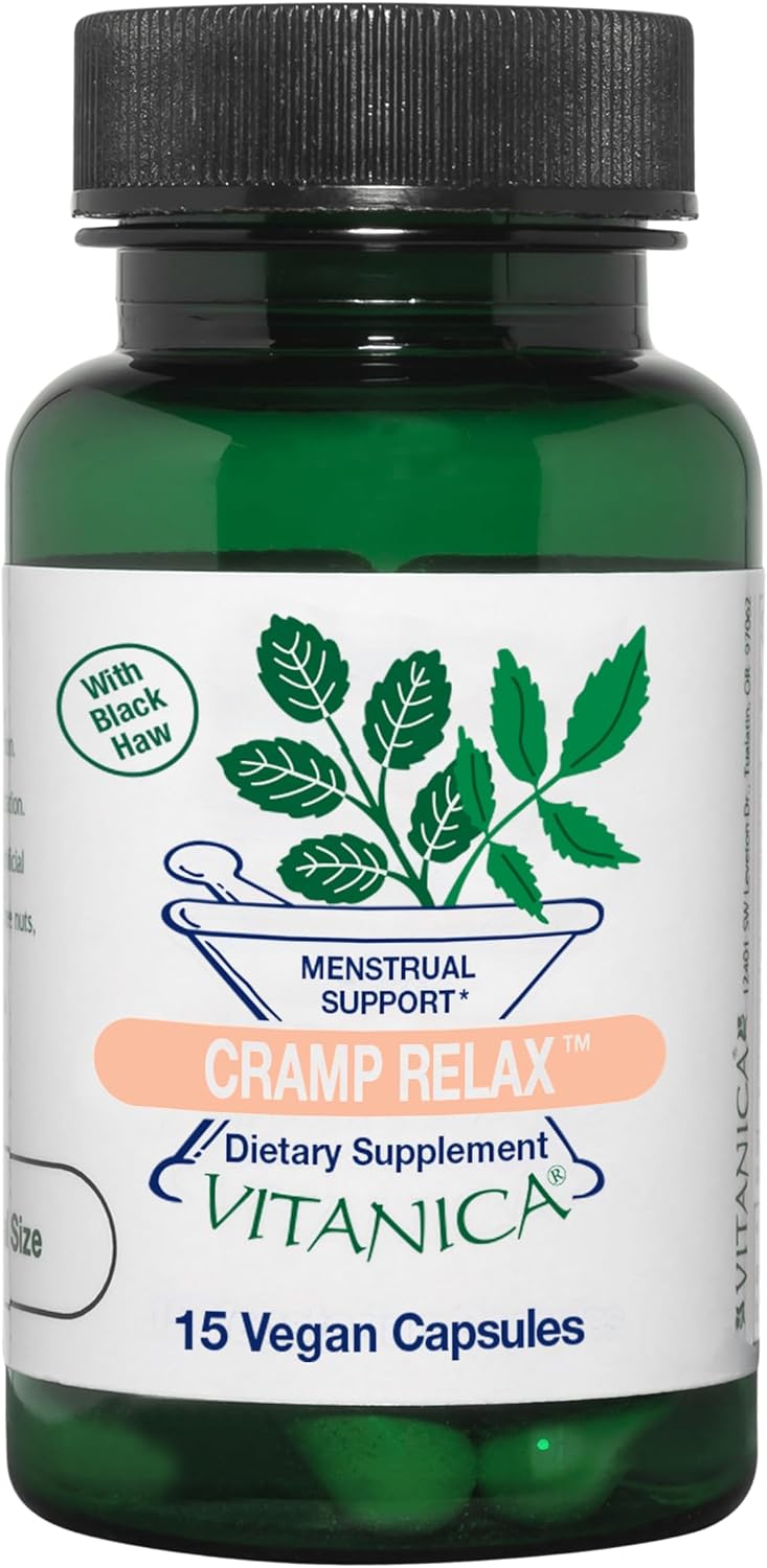 Vitanica Cramp Relax, Apoyo Menstrual, Vegano, 60 Cápsulas