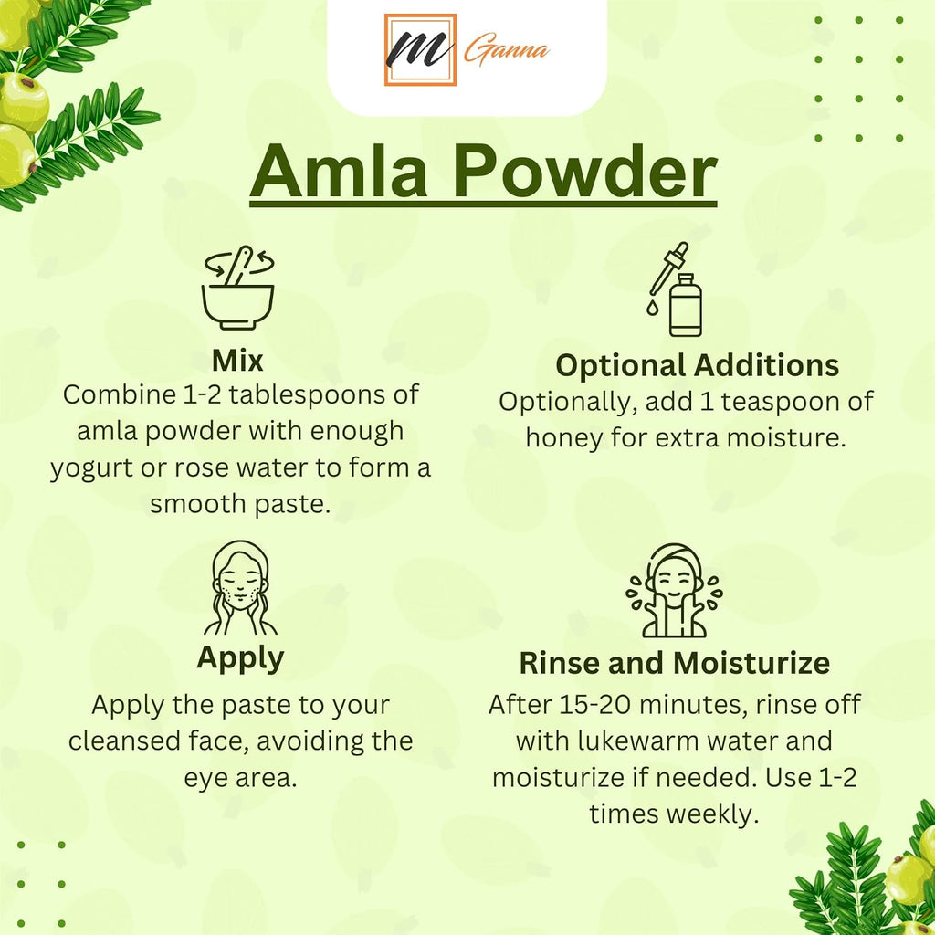 mGanna 100% Natural Amla/Indian Gooseberry/Emblica Officinalis Powder for Skin, Hair and Health Care 100 GMS