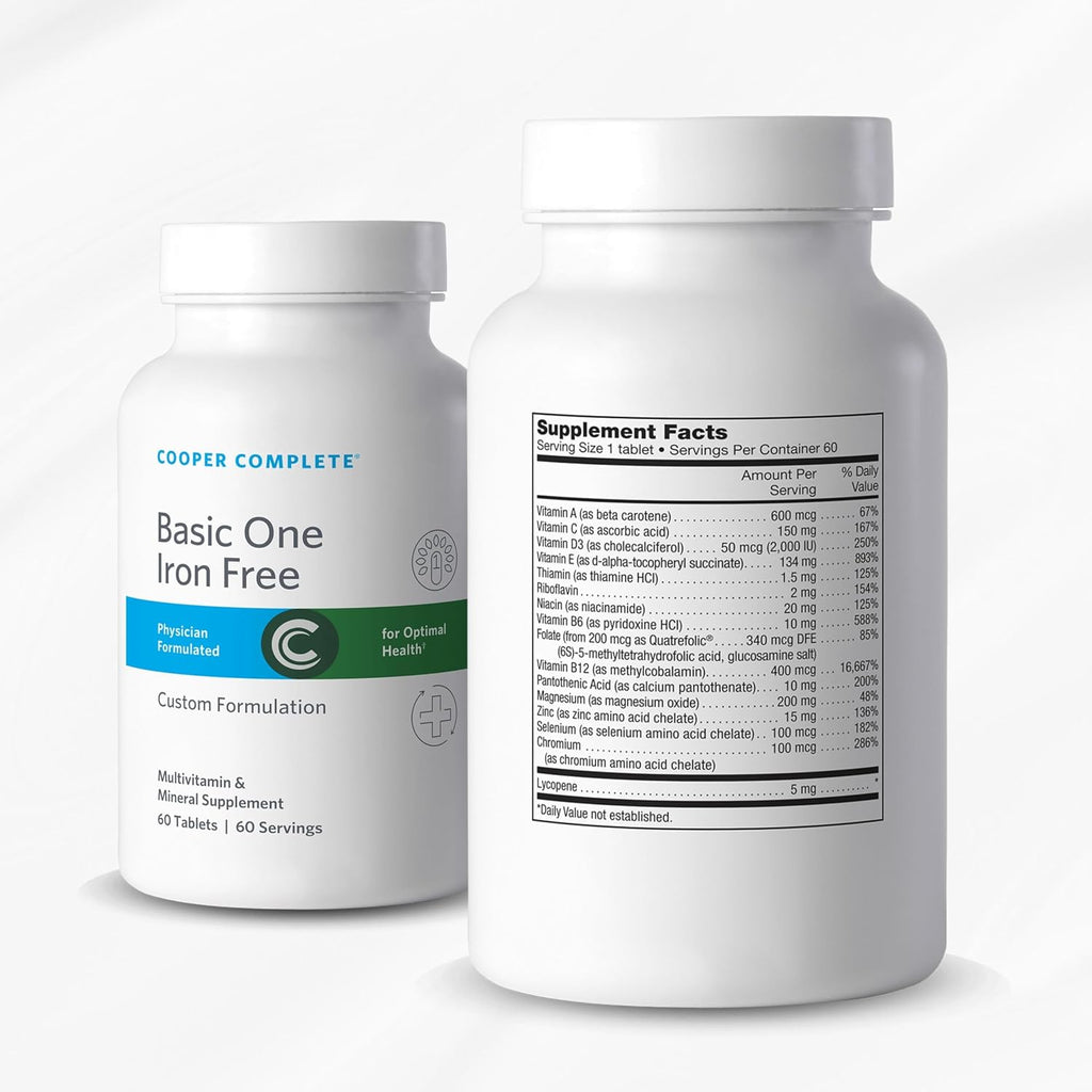 Cooper Complete Basic One Multivitamin Iron Free + Omega-3, 60 Day Supply