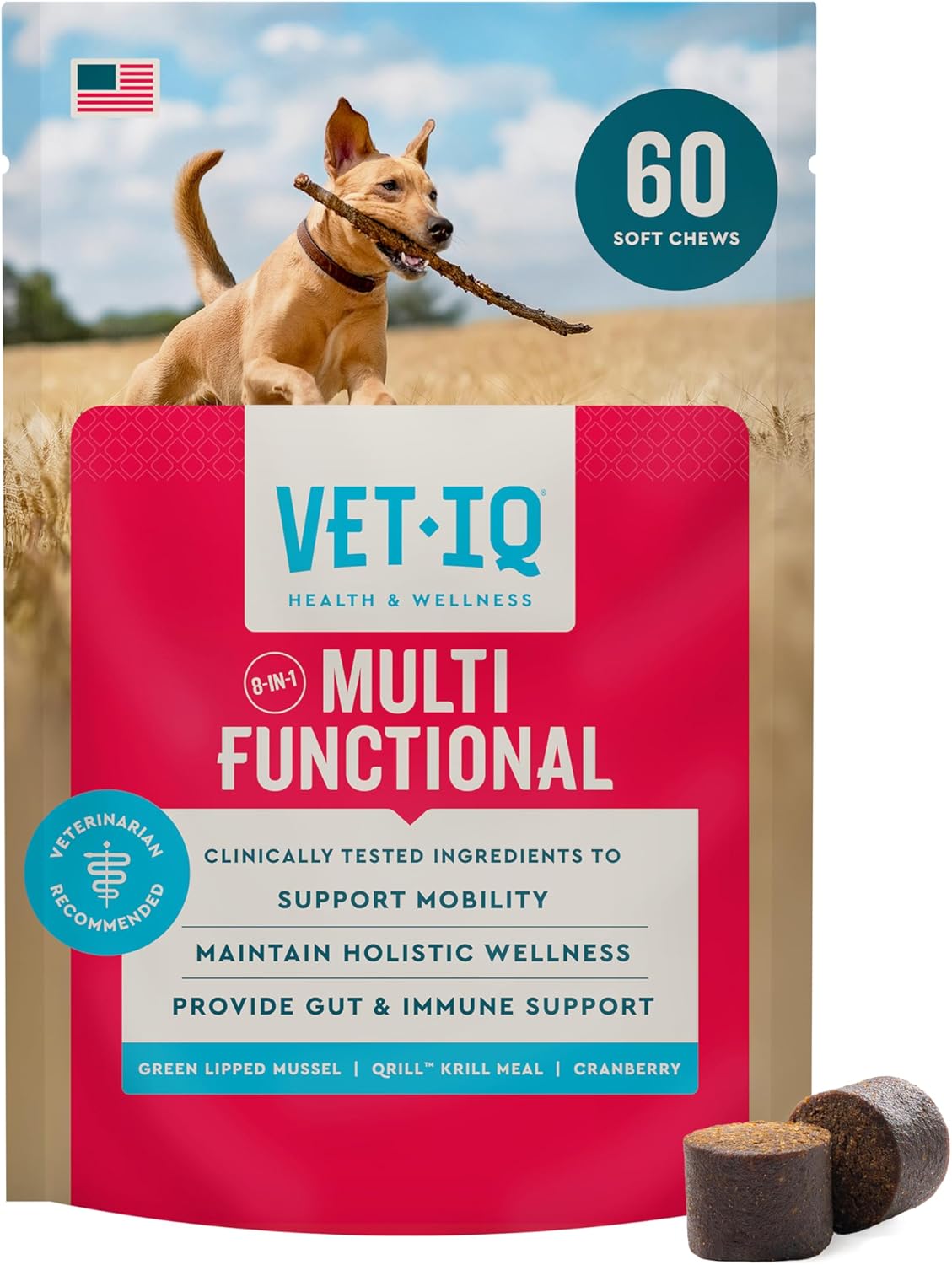 VetIQ 8-en-1 Suplemento Multifuncional para Perros – 60 Masticables Blandos